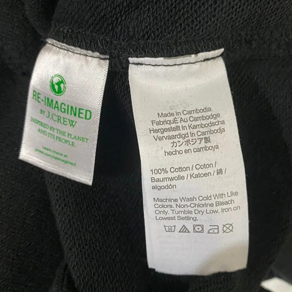 J. Crew University terry long half-zip tunic XL